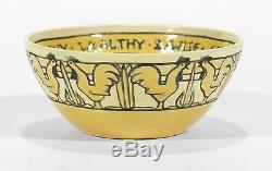 SEG Saturday Evening Girls Paul Revere Pottery yellow motto bowl arts & crafts