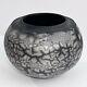 Stunning Raku Pot / 4.5 X 6 Inches / Smoky Grey & Black Glaze / Signed'saio