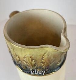 STUNNING RARE Antique Arts and Crafts Hampshire Pottery Pitcher Vase Leaf