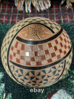 San Juan De Oriente Nicaragua Etched Art Pottery Jacobo Antonio Potosme