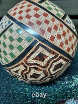San Juan De Oriente Nicaragua Etched Art Pottery Jacobo Antonio Potosme