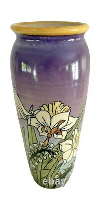 Santa Barbara Ceramic Design SBCD Art Pottery Vase Iris- Daffodils-Lillys