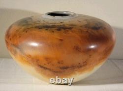 Scott Tubby 1991 Burnished Saggar Fired Vessel Vase Studio Pottery RARE Signed