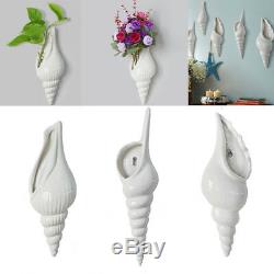 Sea Shell Conch Flower Vase Porcelain Craft Home Wedding Wall Decor Art Ornament