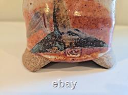 Sequoia Miller Studio Pottery Small Fish Bud Vase 12.5 Folk Art