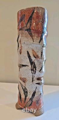 Sequoia Miller Studio Pottery Small Fish Bud Vase 12.5 Folk Art