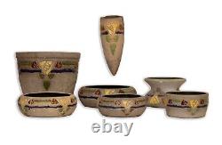 Set of 7 Roseville Ceramic Pottery Pieces Arts & Crafts Early 20th Century