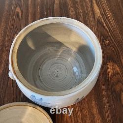Shirley Buckler Stoneware Lidded Crock 7x 6 Vintage Rare Signed EUC