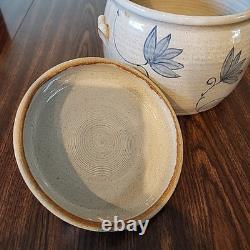 Shirley Buckler Stoneware Lidded Crock 7x 6 Vintage Rare Signed EUC