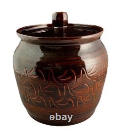 Signed Studio Pottery Jar with Lid Red Clay, Haslerud, Scheier Circle NH