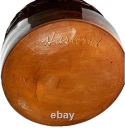 Signed Studio Pottery Jar with Lid Red Clay, Haslerud, Scheier Circle NH