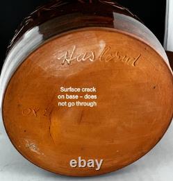 Signed Studio Pottery Jar with Lid Red Clay, Haslerud, Scheier Circle NH