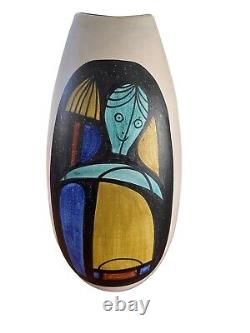 Signed Vintage Muller Luzerne MCM Studio Ceramic Vase Switzerland midcentury