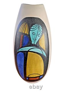 Signed Vintage Muller Luzerne MCM Studio Ceramic Vase Switzerland midcentury