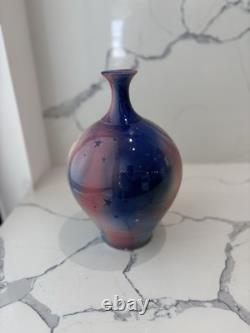 Studio Art Pottery Crystalline Glazed Hummingbird Vase, Burgess 1988, Rare Gifts
