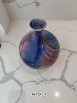 Studio Art Pottery Crystalline Glazed Hummingbird Vase, Burgess 1988, Rare Gifts