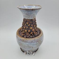 Studio Art Pottery Mixed Technique Textures Artist Signed Vase