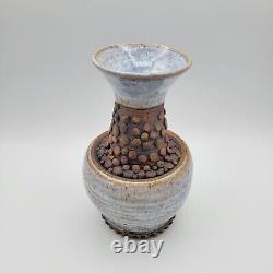 Studio Art Pottery Mixed Technique Textures Artist Signed Vase