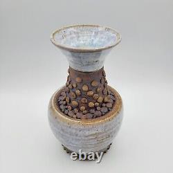 Studio Art Pottery Mixed Technique Textures Artist Signed Vase