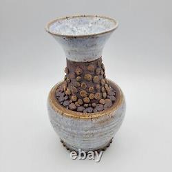 Studio Art Pottery Mixed Technique Textures Artist Signed Vase