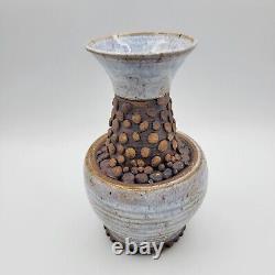 Studio Art Pottery Mixed Technique Textures Artist Signed Vase