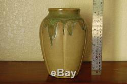 Stunning Vintage Zanesville Stoneware Arts & Crafts #795 Pottery Vase Verdantone