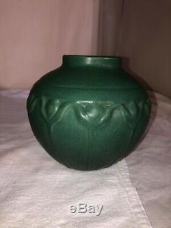 Super Dated Van Briggle Pottery Vase-1915 #829 Flowers & Banding-Arts & Crafts