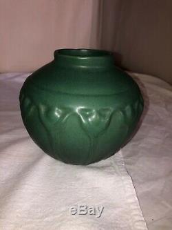 Super Dated Van Briggle Pottery Vase-1915 #829 Flowers & Banding-Arts & Crafts