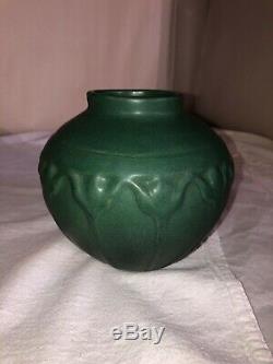 Super Dated Van Briggle Pottery Vase-1915 #829 Flowers & Banding-Arts & Crafts