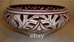 Susan Brown Freeman Incised Art Studio Crafted Bowl Crimson Signed (109)