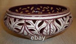 Susan Brown Freeman Incised Art Studio Crafted Bowl Crimson Signed (109)