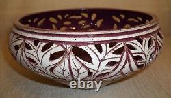 Susan Brown Freeman Incised Art Studio Crafted Bowl Crimson Signed (109)