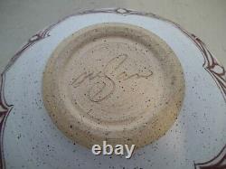 Susan Brown Freeman Incised Art Studio Crafted Bowl Crimson Signed (109)