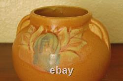 Sweet Vintage Brush-McCoy Arts & Crafts 2-Handled Mini Cabinet Vase Matte Peach
