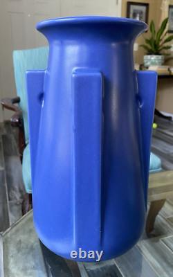 TECO Art Pottery Blue Four Buttress Vase 2007 Reproduction