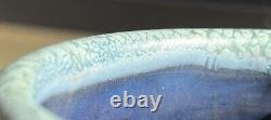 Tall Hampshire Pottery Green Blue Vase Arts Crafts Excellent Example