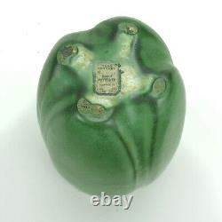 Teco Pottery 10 matte green 4 lobed ovoid vase shape 112 Arts & Crafts Gates