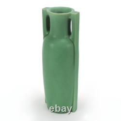 Teco Pottery 11.5 matte green 2 buttress tall vase arts & crafts # 432 Gates