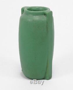 Teco Pottery 2 buttress matte green vase Arts & Crafts WD Gates prairie school