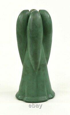 Teco Pottery Arts And Crafts Green 9 Tall Vase Shape Number 186