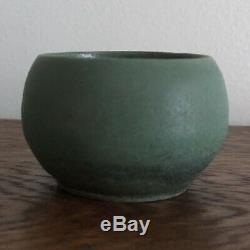 Teco Pottery Arts & Crafts Small Matte Green Vase or Bowl