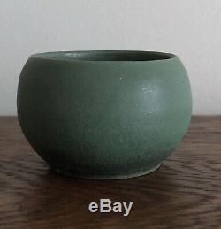 Teco Pottery Arts & Crafts Small Matte Green Vase or Bowl