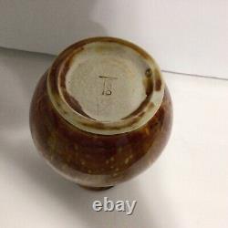 Teco Pottery Vase Aventurine Glaze Rare Arts & Crafts Marked Teco Brand 7