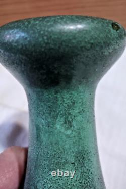 Teco Pottery Vase Matte Green Arts & Crafts 7-1/2'