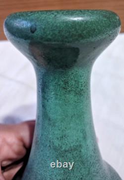 Teco Pottery Vase Matte Green Arts & Crafts 7-1/2'