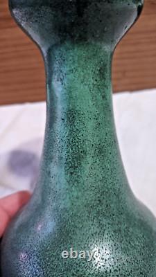 Teco Pottery Vase Matte Green Arts & Crafts 7-1/2'
