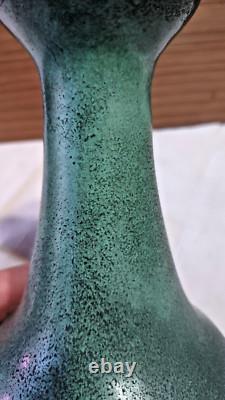 Teco Pottery Vase Matte Green Arts & Crafts 7-1/2'