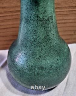 Teco Pottery Vase Matte Green Arts & Crafts 7-1/2'