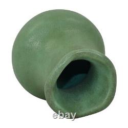 Teco Vintage Antique Arts And Crafts Pottery Matte Green Ruffled Rim Vase 233