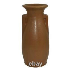 Teco Vintage Arts And Crafts Pottery Matte Brown Handled Ceramic Vase 407